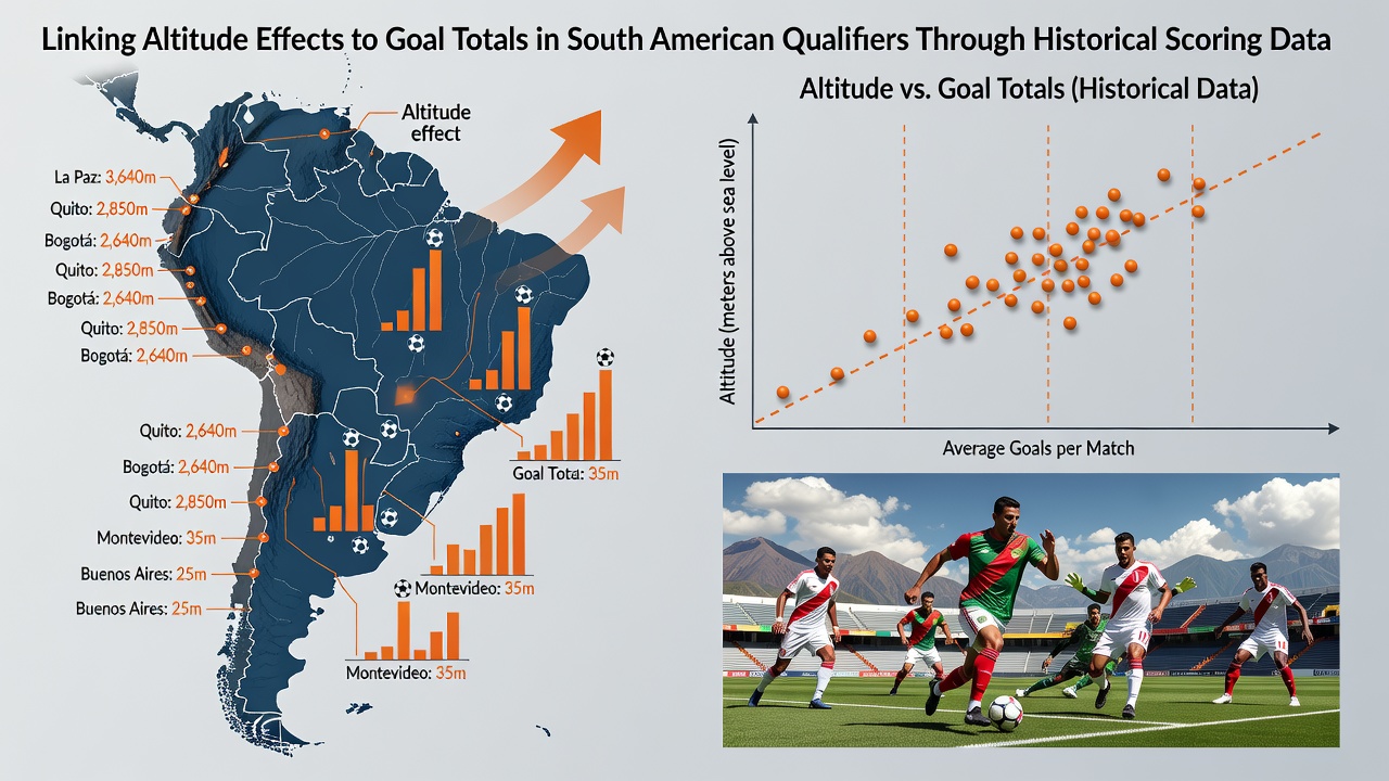 Statistische Grafik mit Torzahlen und Höhenangaben aus CONMEBOL-Qualifikationsspielen