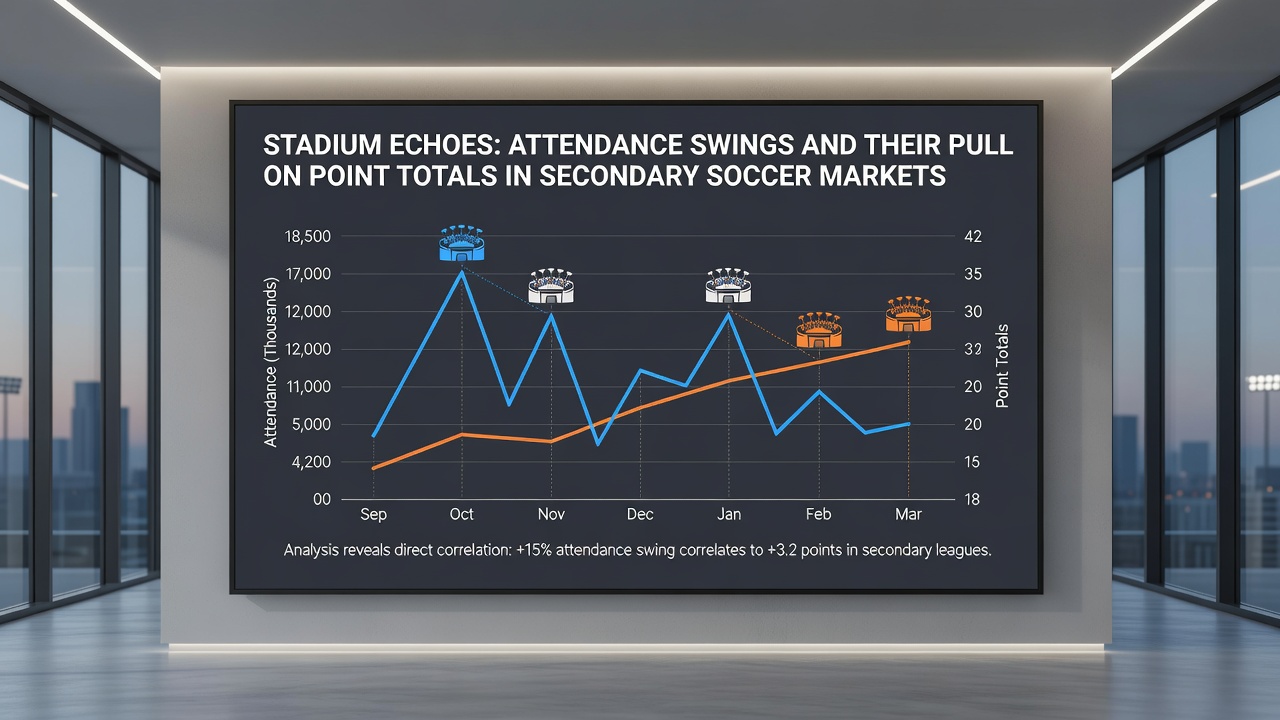 Statistische Grafik zeigt Korrelation zwischen Zuschauerzahlen und Punktetotalen in Fußballspielen